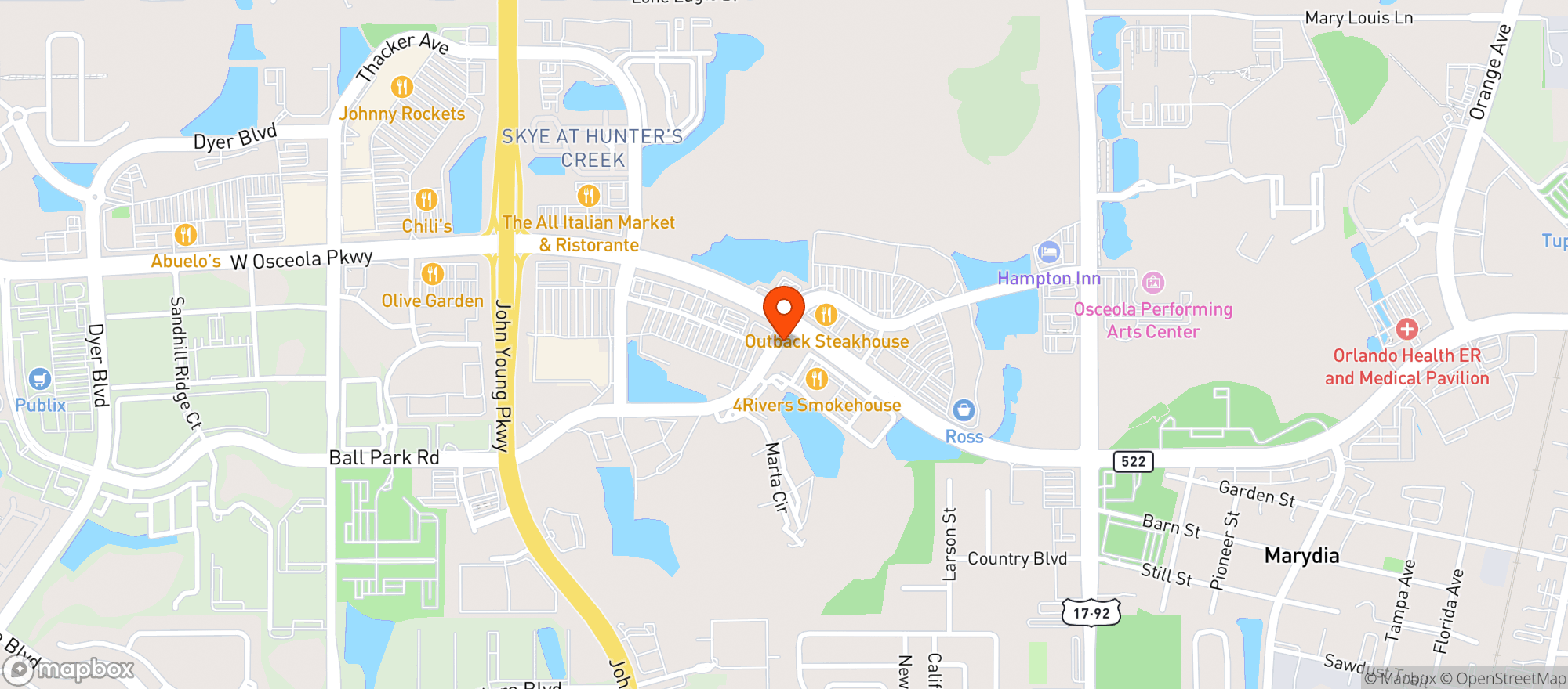 Map showing The Fresh Market