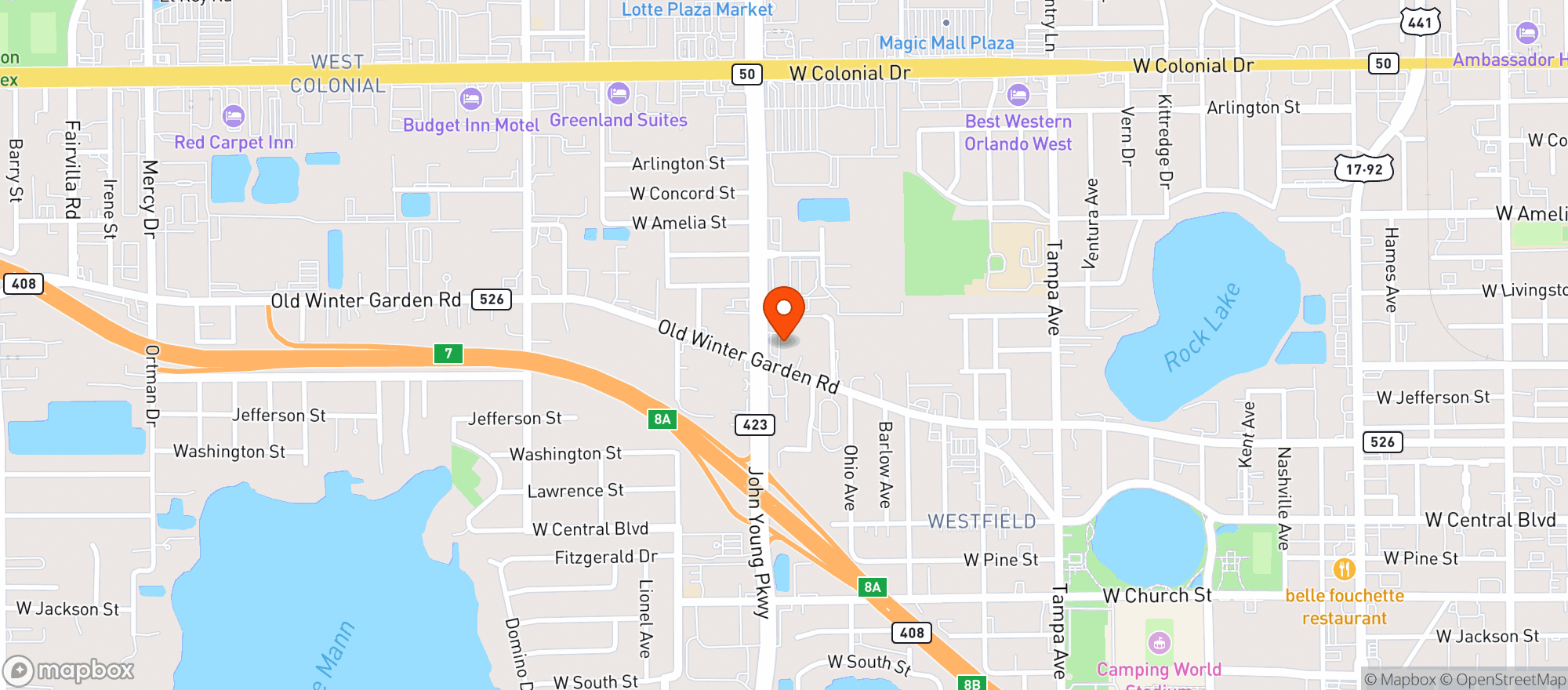Map showing Circle K #8969