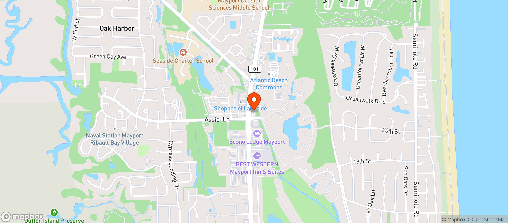 Map showing Circle K #1401