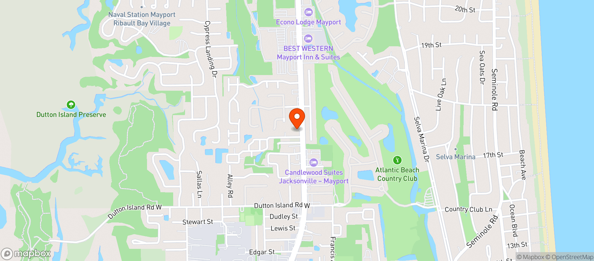 Map showing Mayport Brewing Company