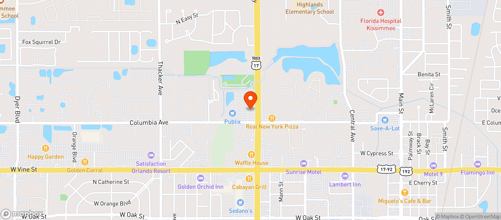Map showing Publix Super Market