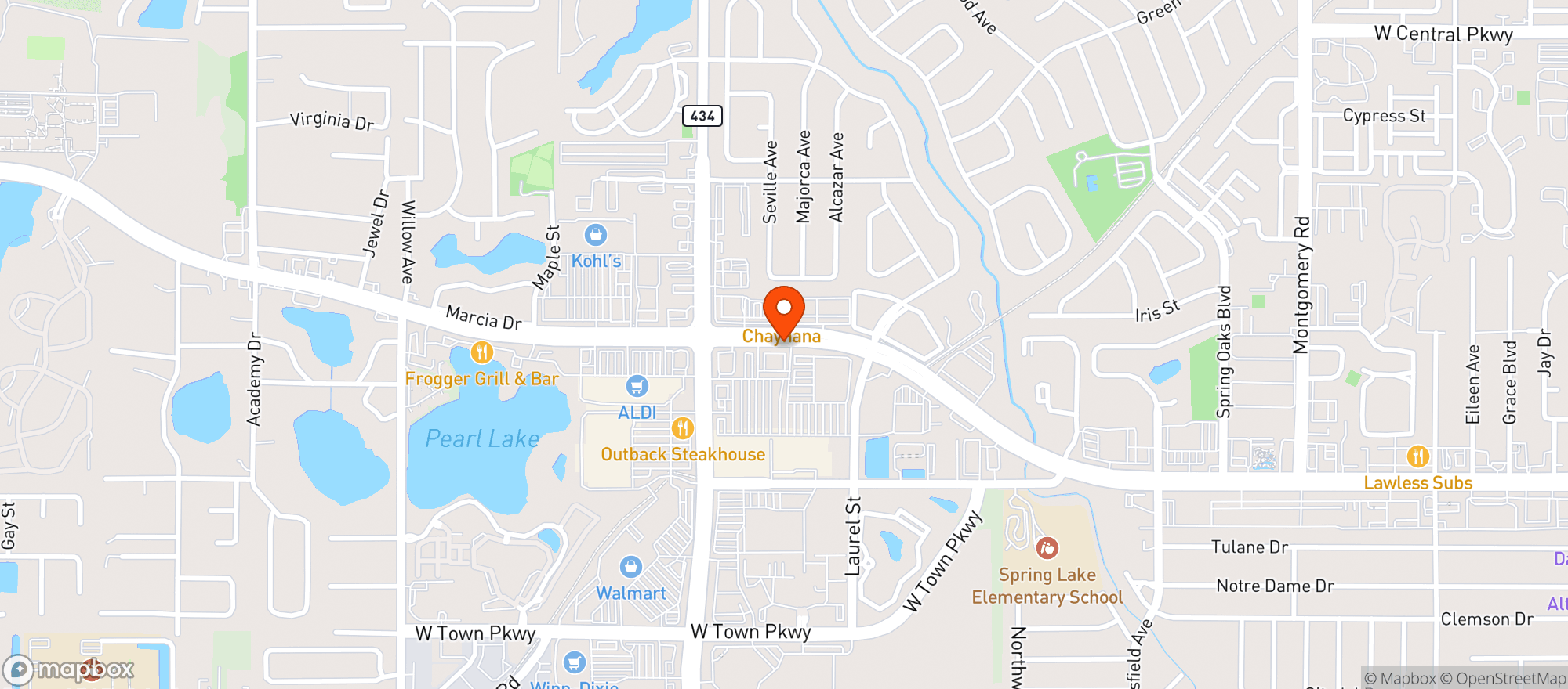 Map showing Target Store