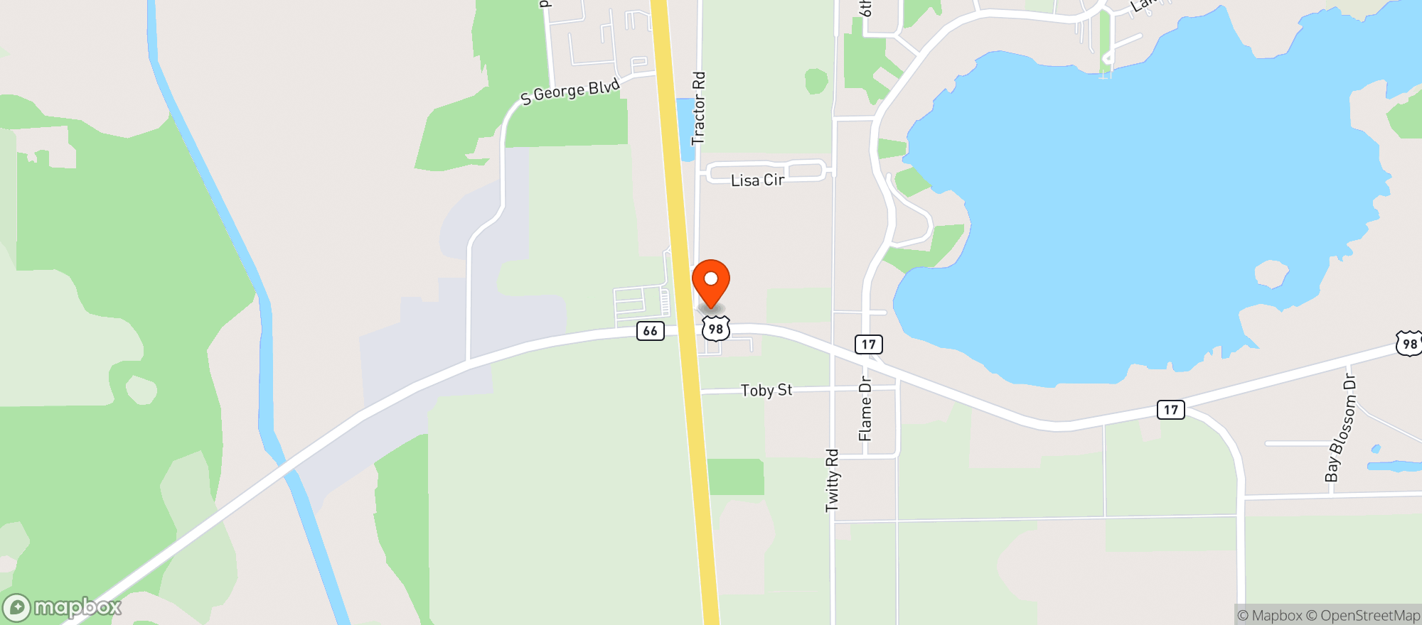 Map showing Circle K #7515