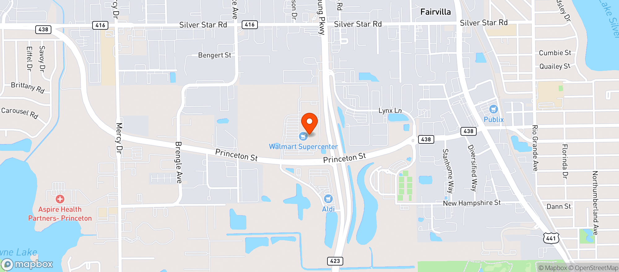 Map showing Walmart Supercenter