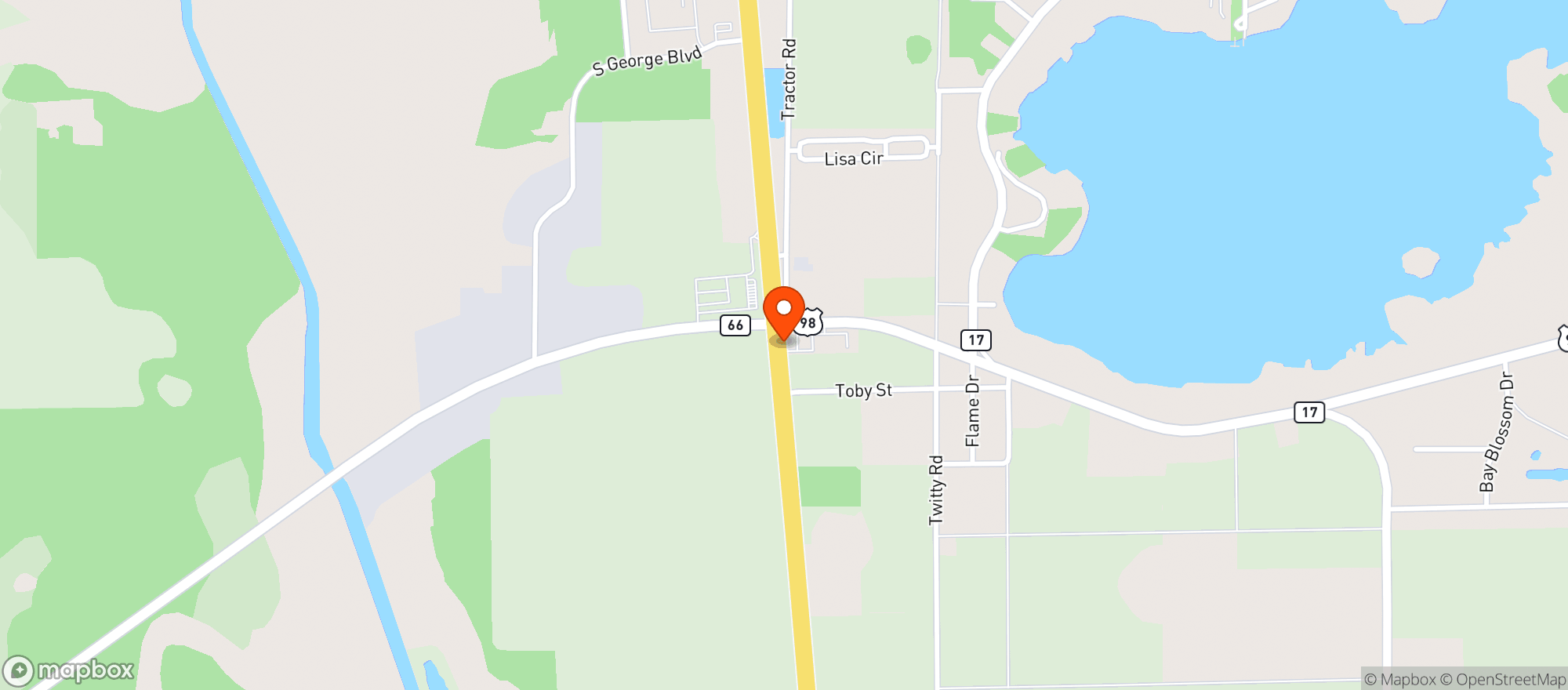 Map showing Mobil Food Mart