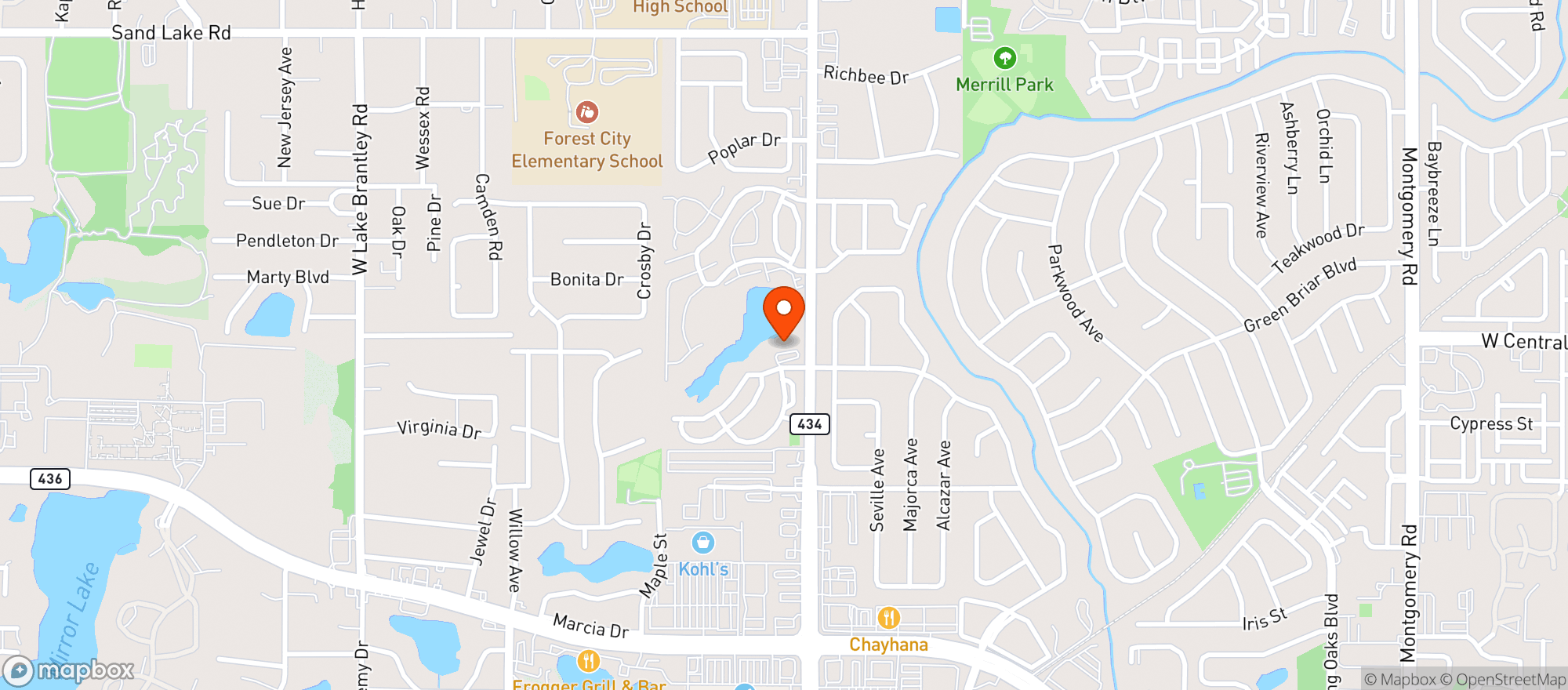 Map showing Cheers Altamonte