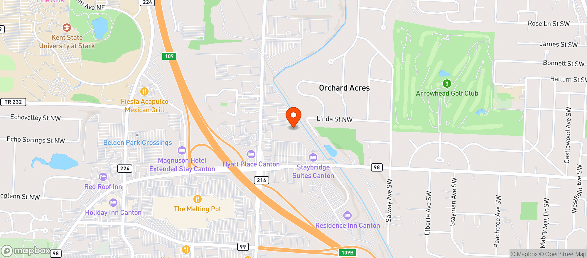 Map showing Earth Fare Market (Canton - 605)