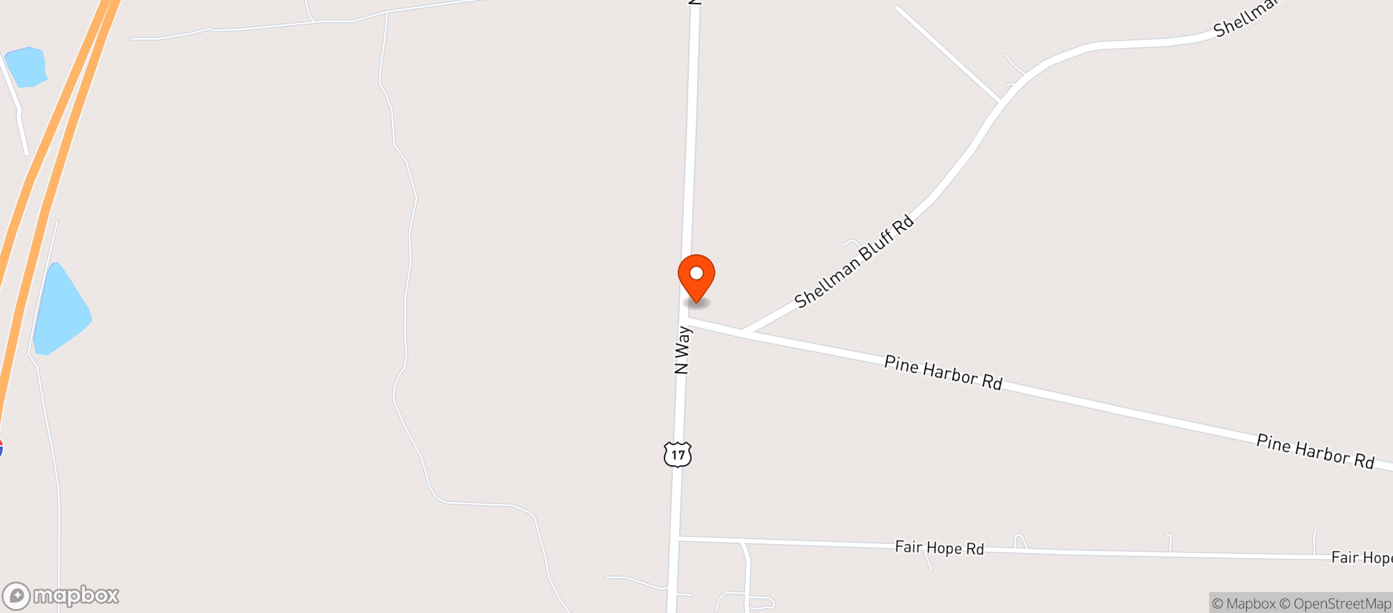 Map showing EULONIA COUNTRY STORE