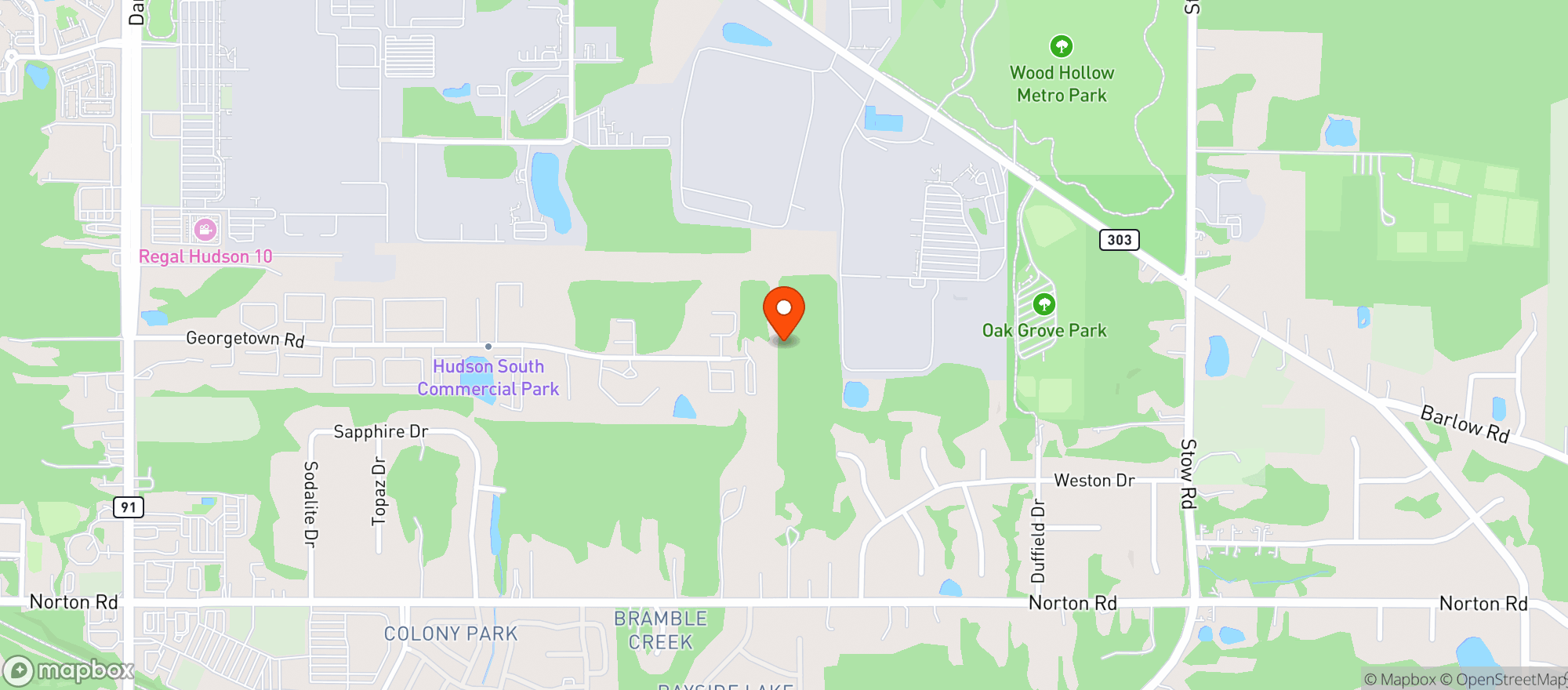 Map showing Highfield Events Center