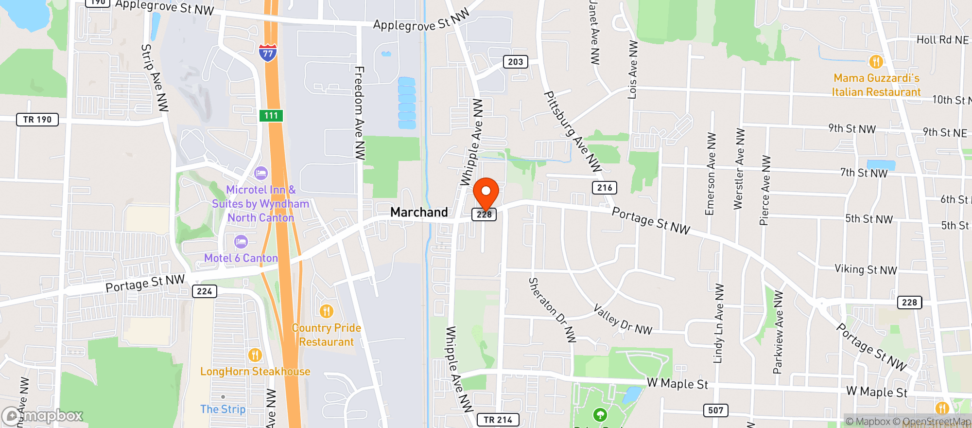 Map showing Maggiores Drive Thru