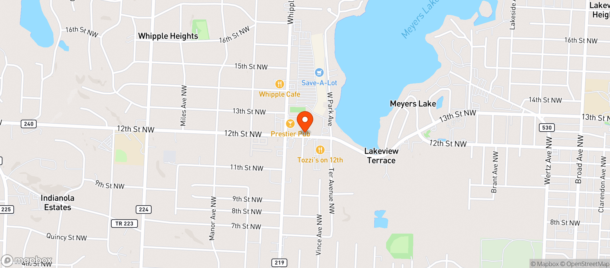 Map showing MEYERS LAKE BEV   D T
