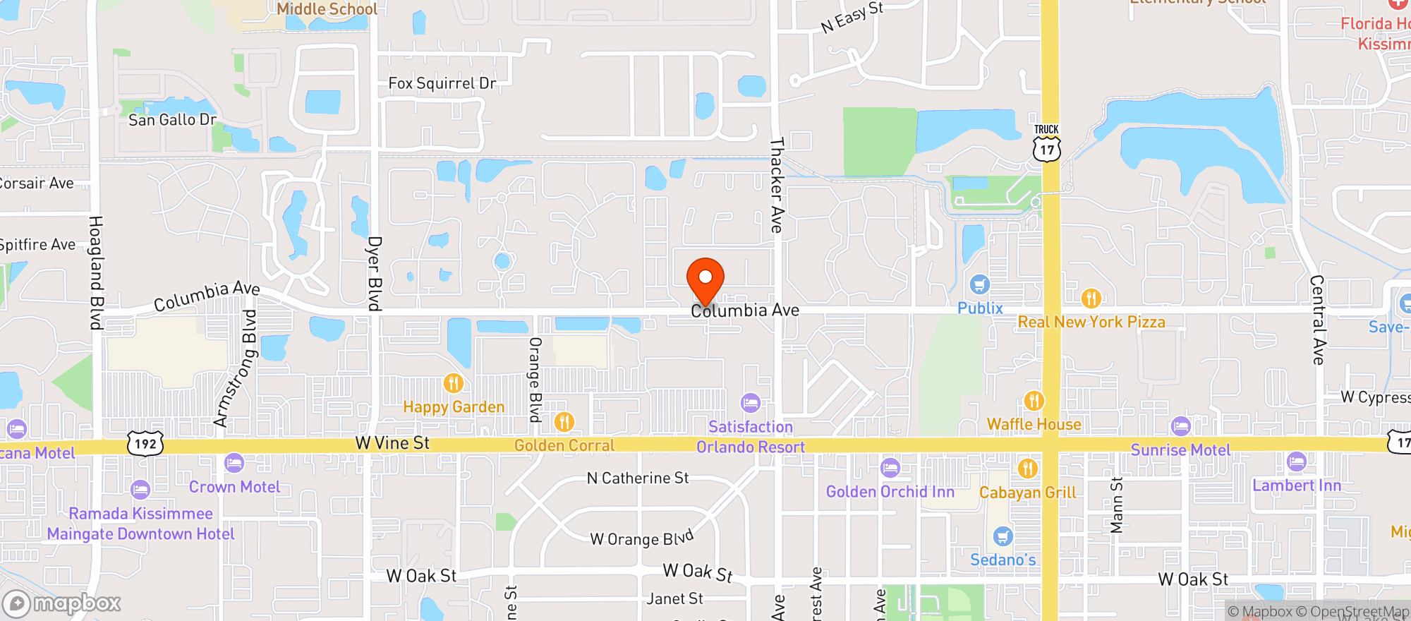 Map showing Big Ez Market