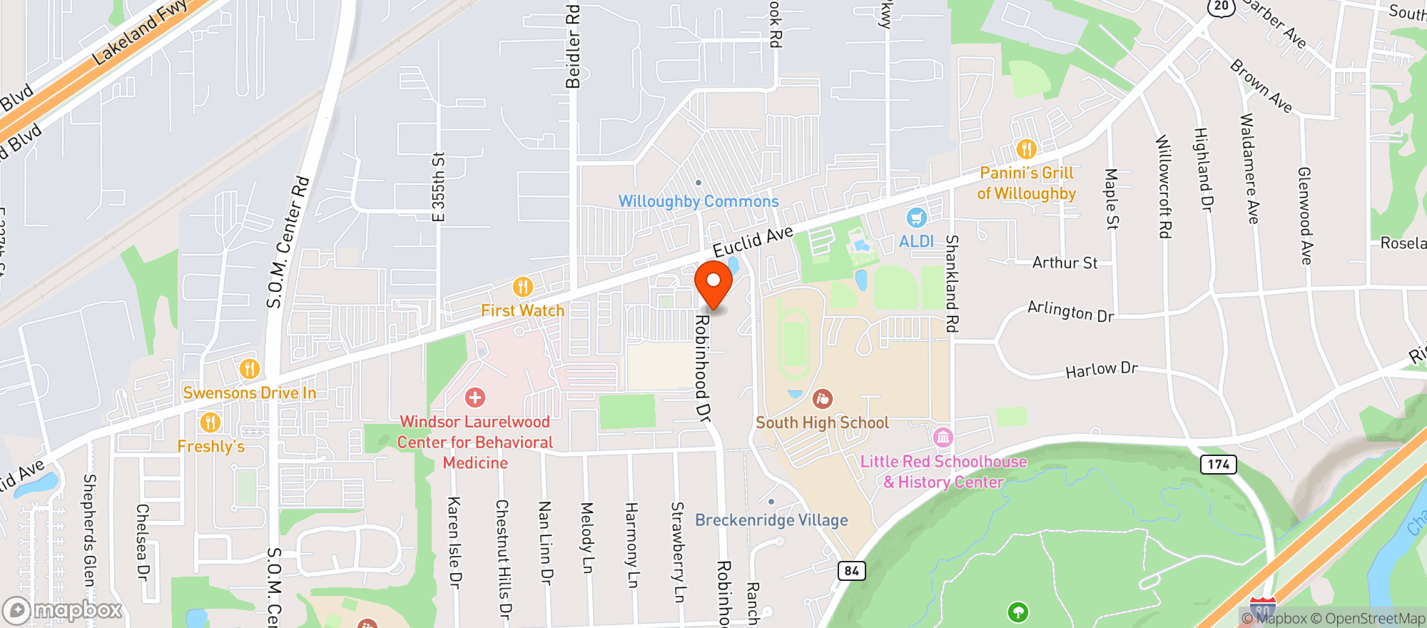 Map showing Willo Food Mart