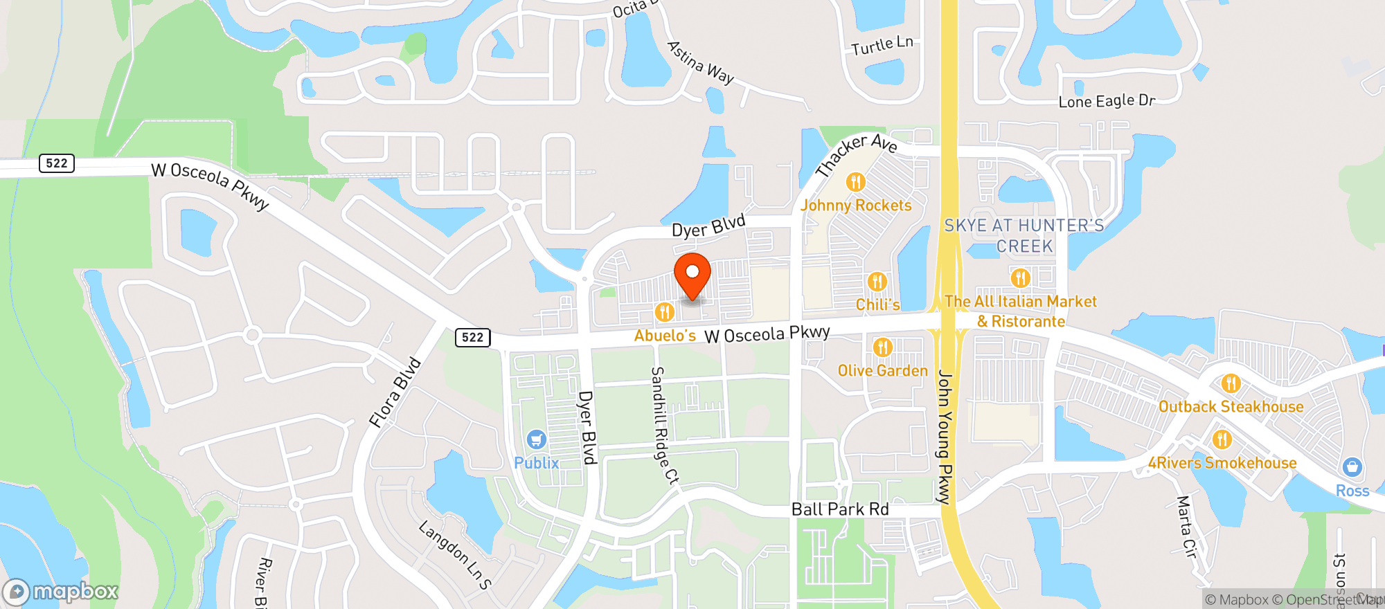 Map showing Bjs Restaurant & Brewhouse