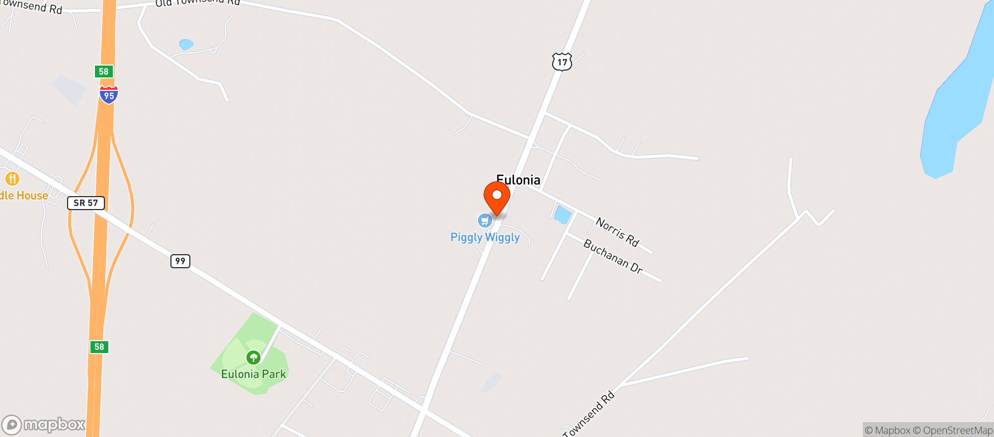 Map showing Piggly Wiggly #178