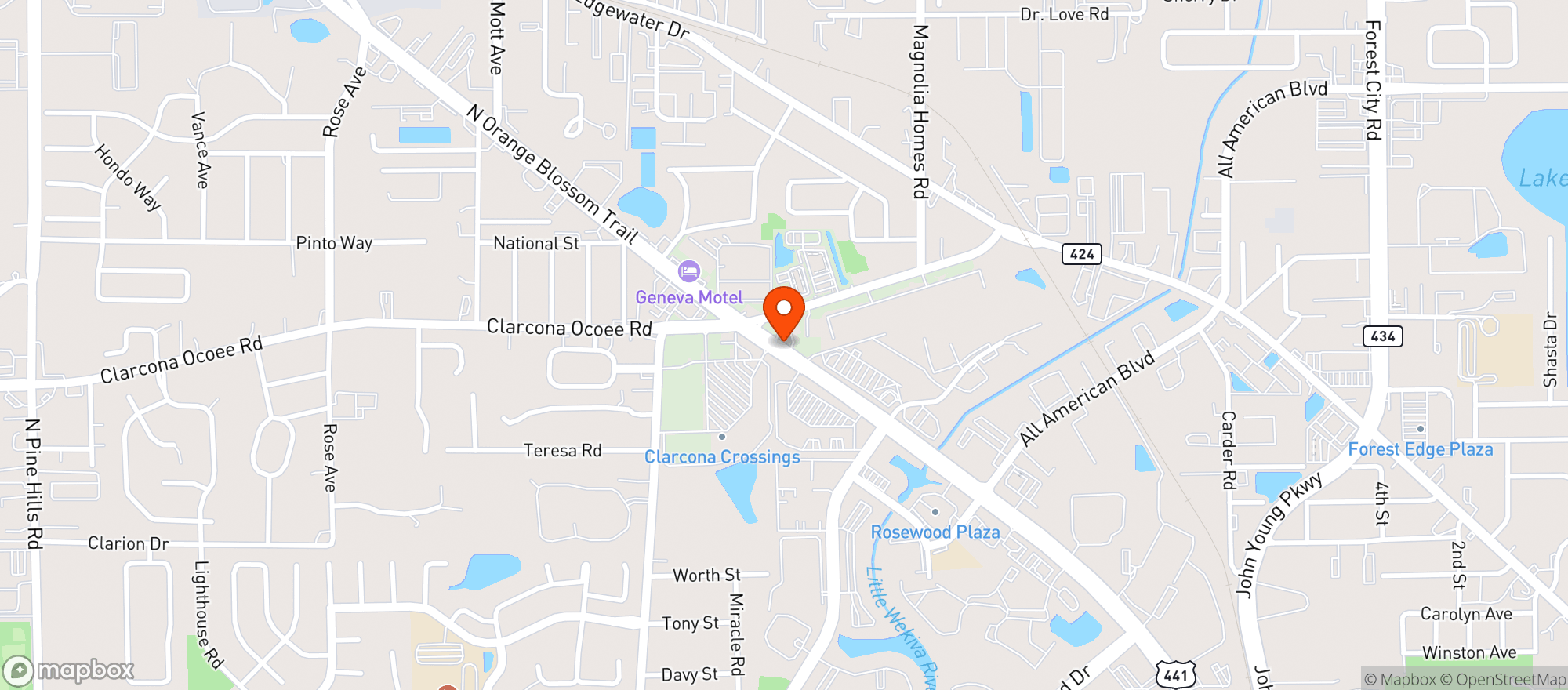 Map showing CIRCLE K (6201 N ORANGE BLOSSOM TRL)