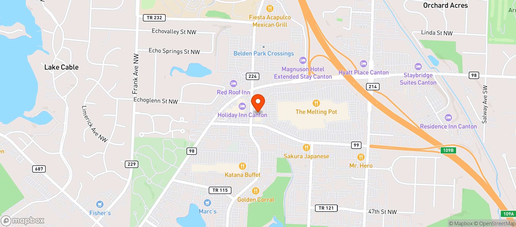 Map showing M Bar