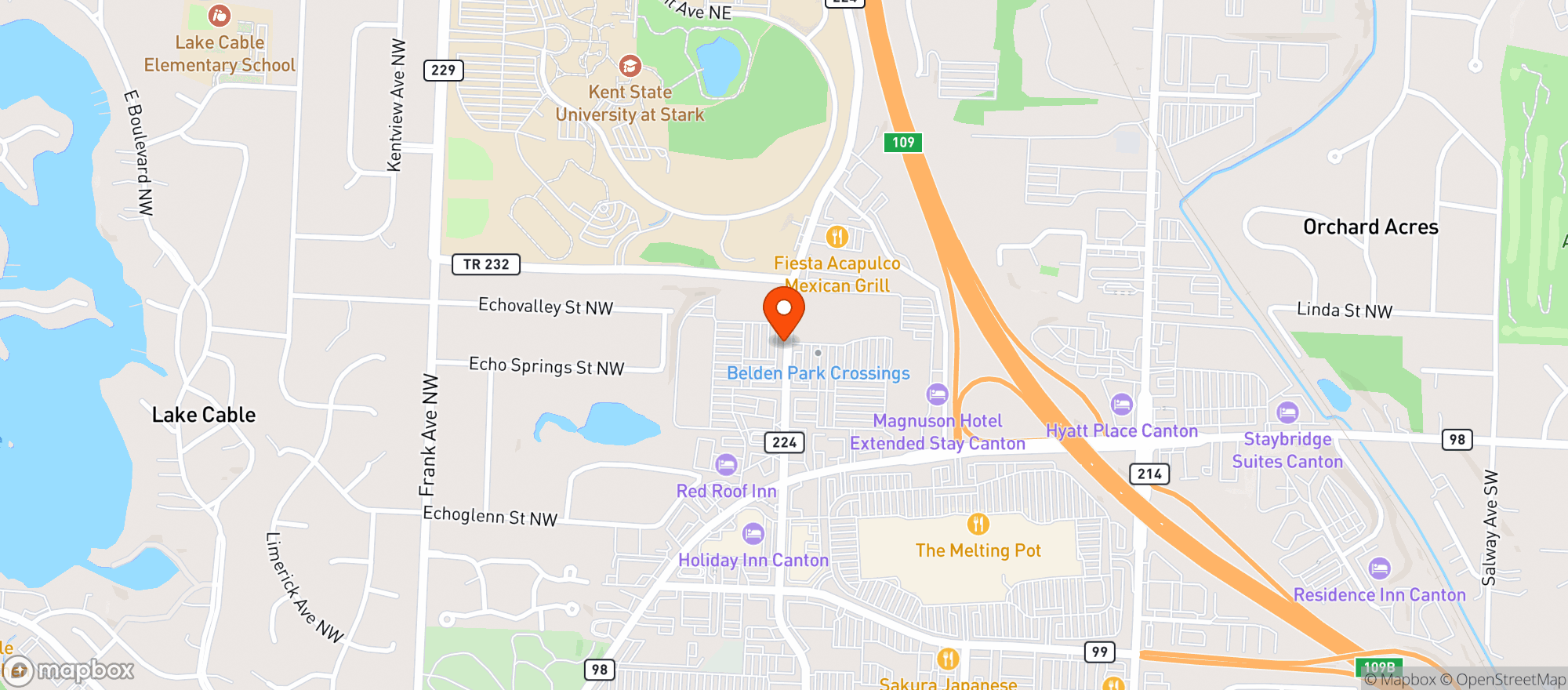 Map showing World Market North Canton
