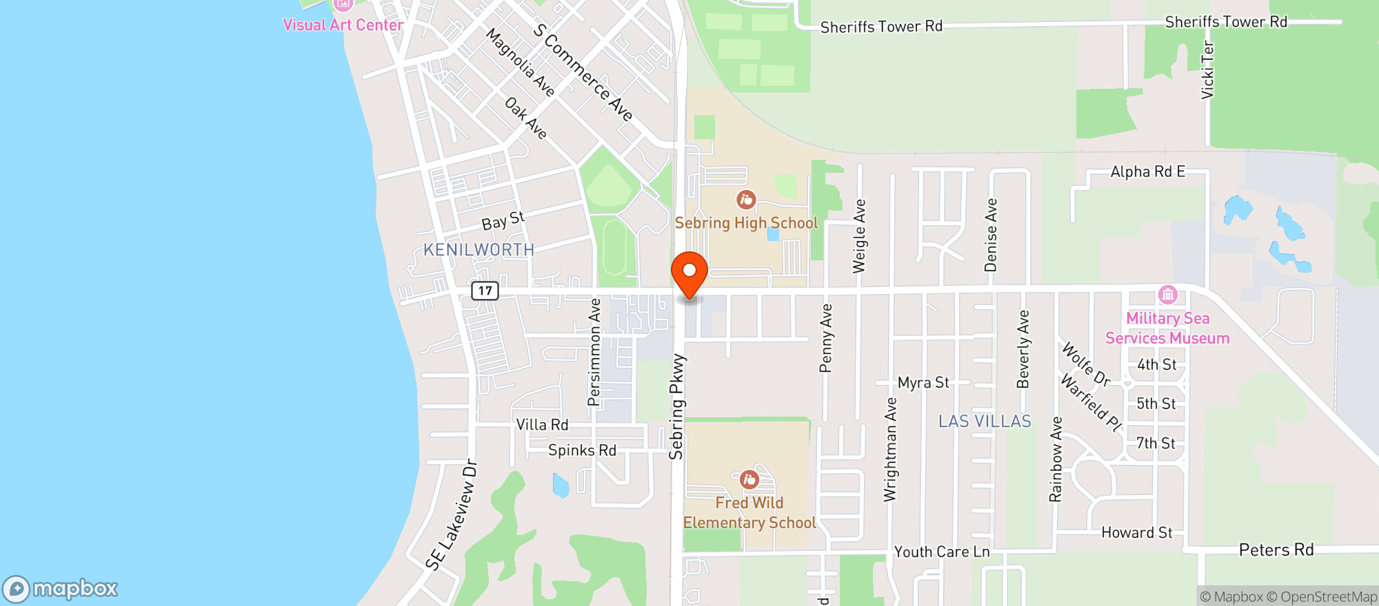 Map showing Chevron Food Mart 155
