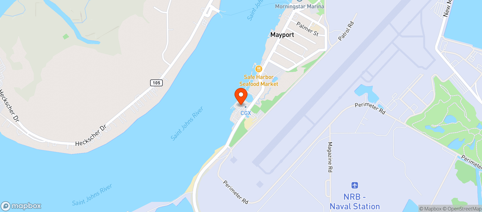 Map showing Uscg Mayport Exchange