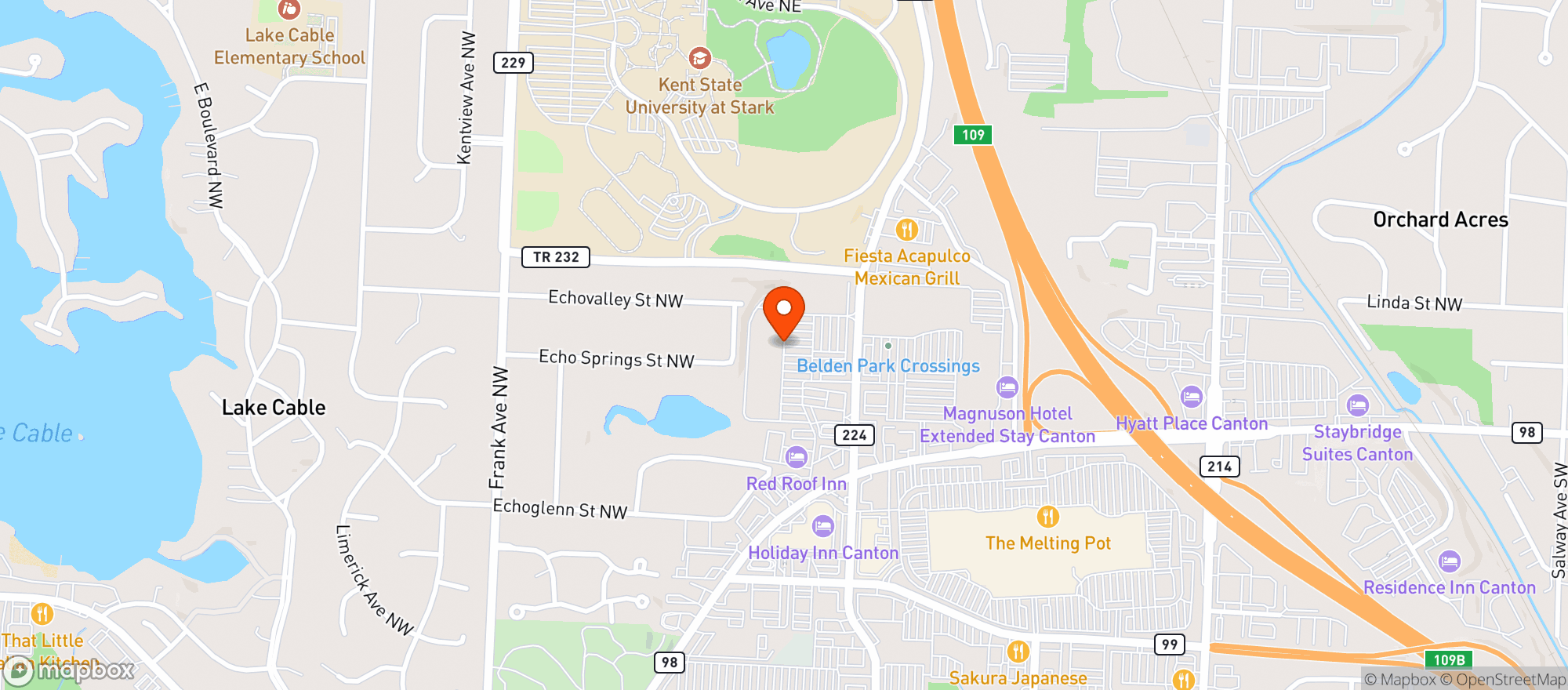 Map showing FRESH THYME - NORTH CANTON