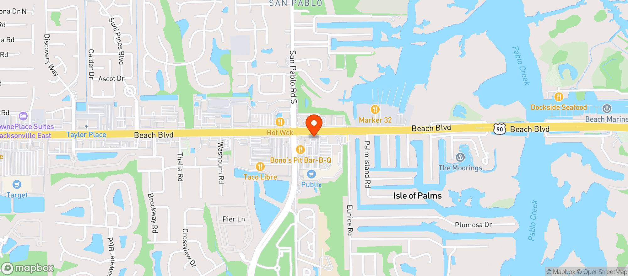 Map showing Publix