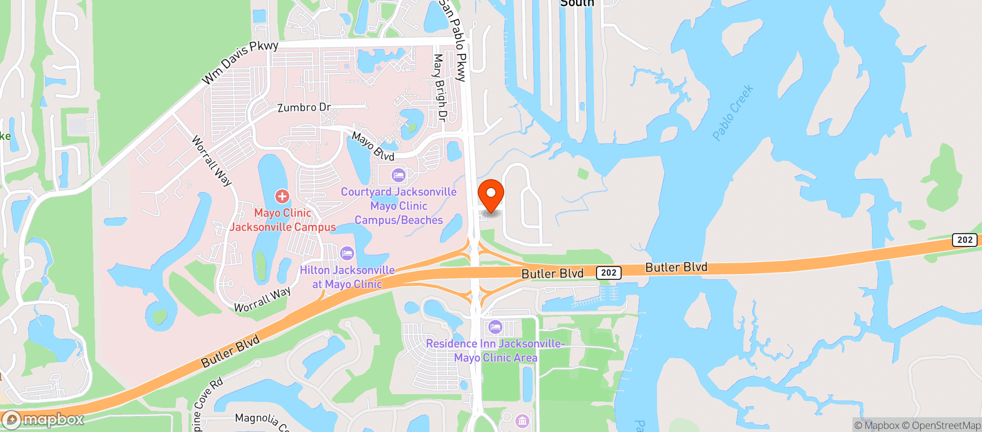 Map showing CIRCLE K (4815 SAN PABLO RD)