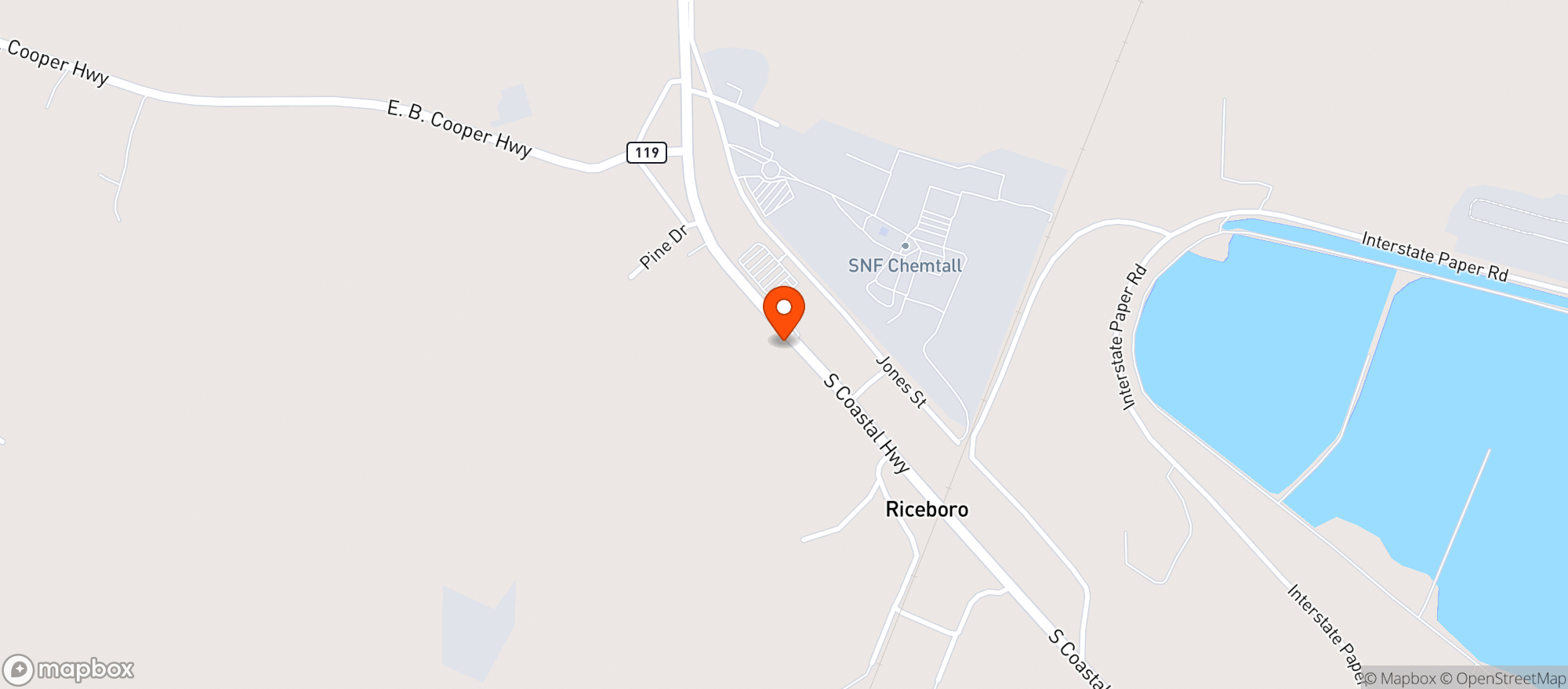 Map showing Marathon Food Mart