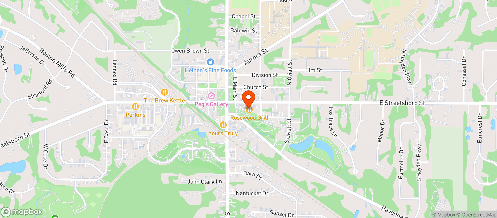 Map showing Rosewood Grill