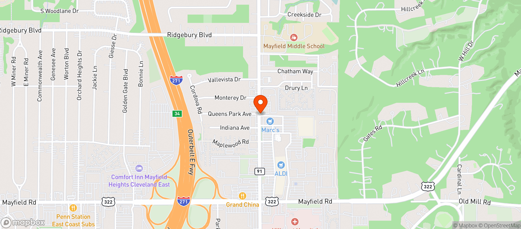 Map showing Target