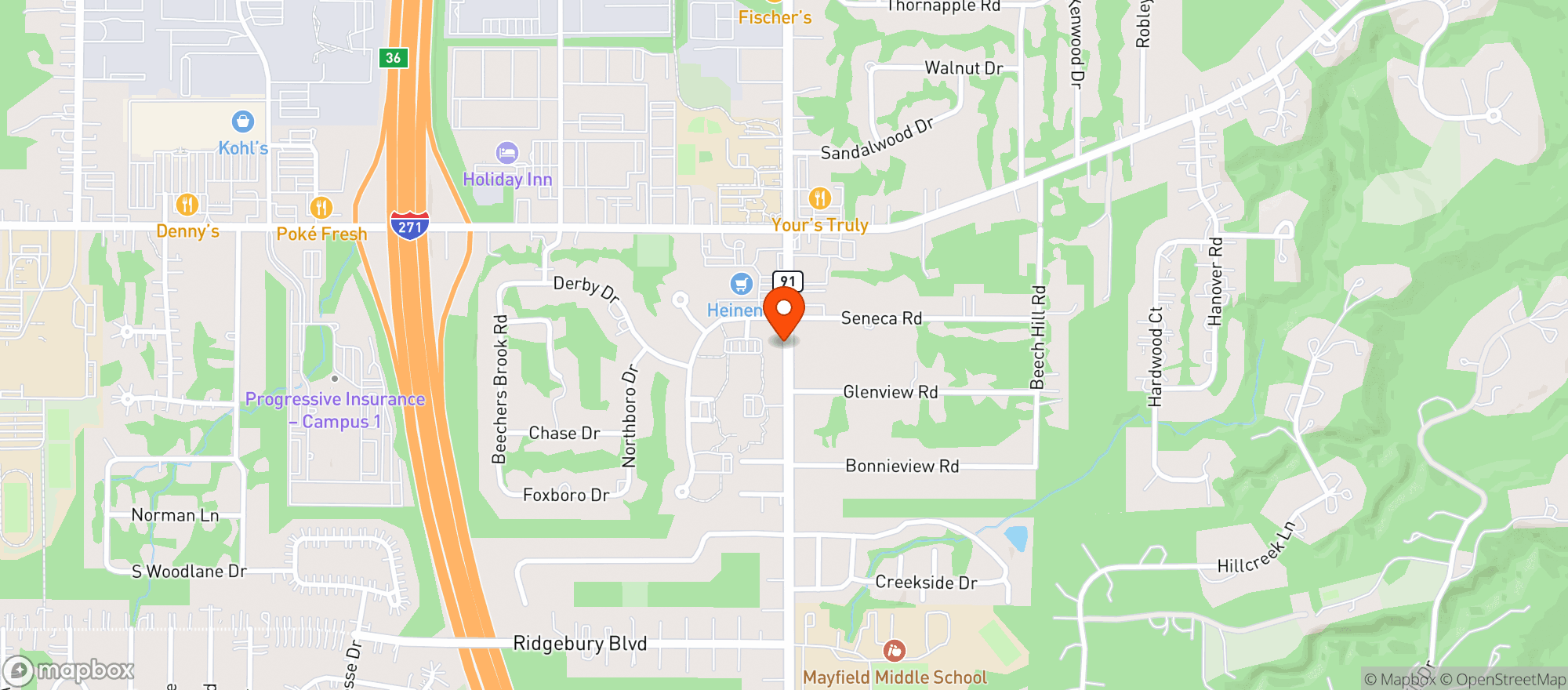 Map showing HEINEN'S (MAYFIELD VILLAGE)