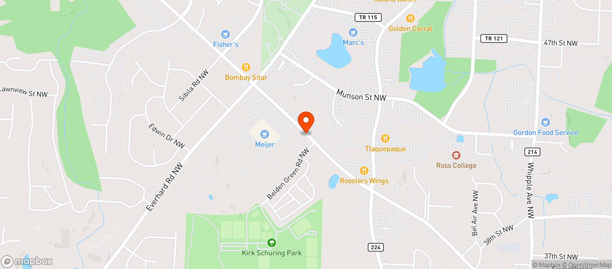 Map showing Meijer Gas Station