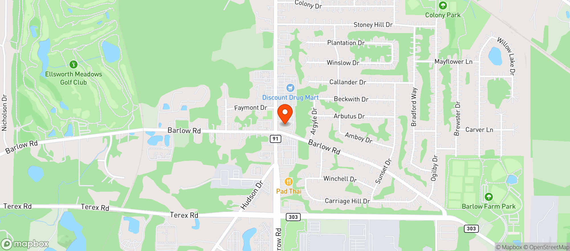 Map showing Cvs