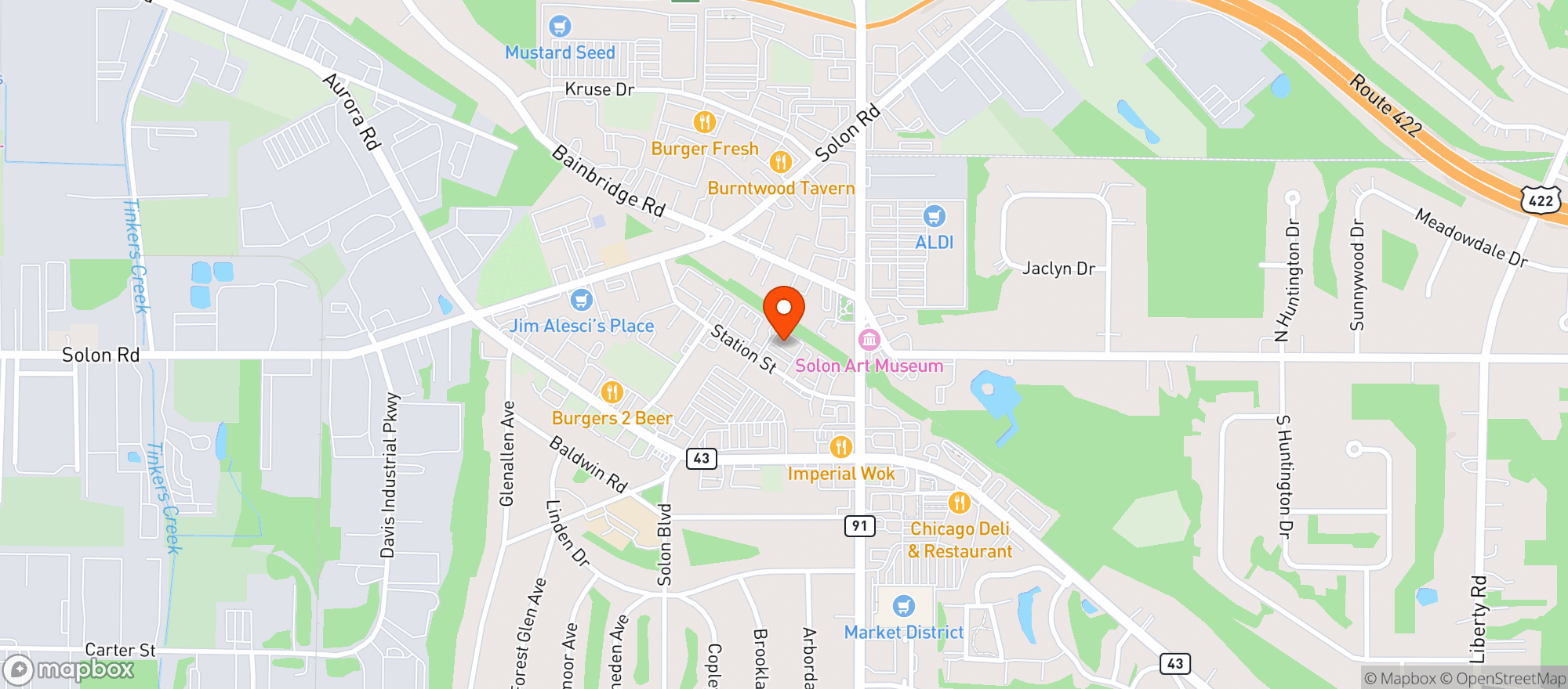 Map showing The Butchers Pantry