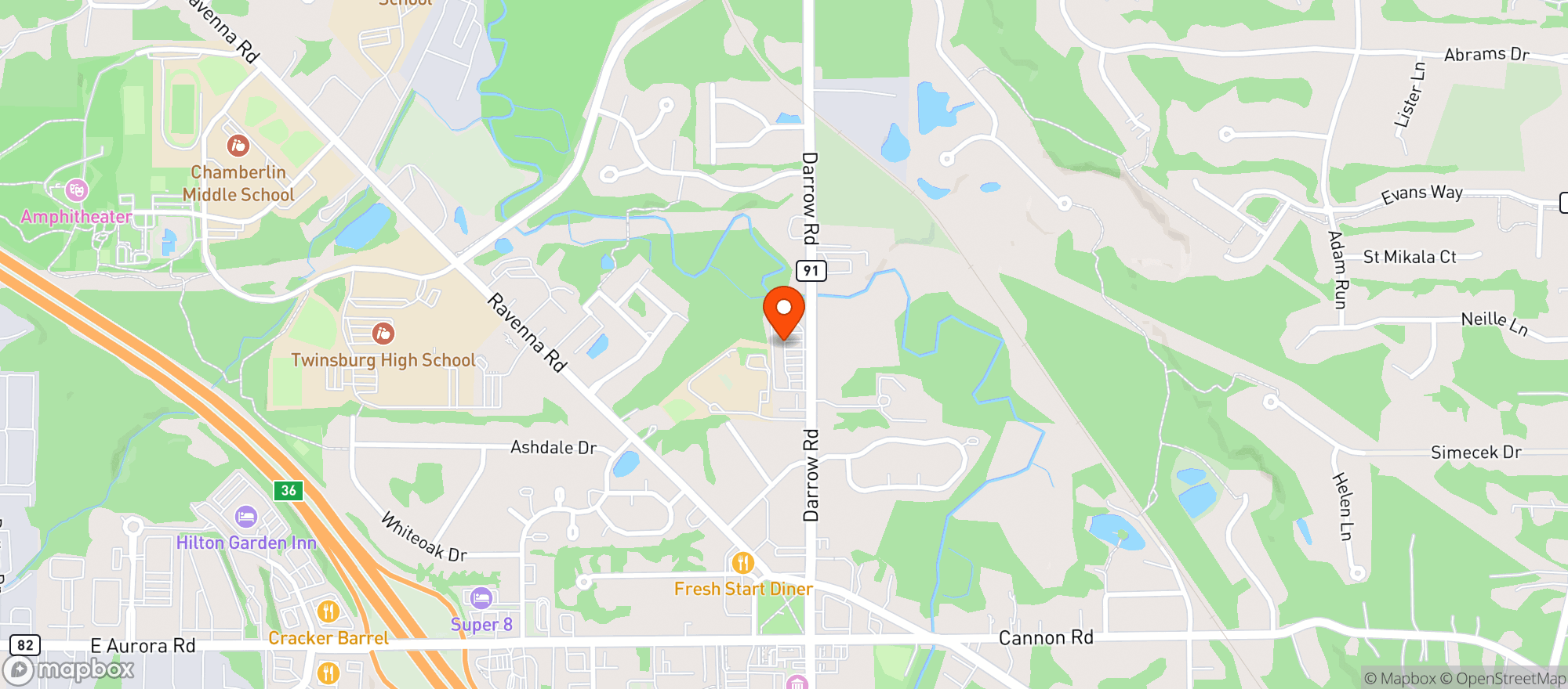 Map showing Twinsburg Beverage