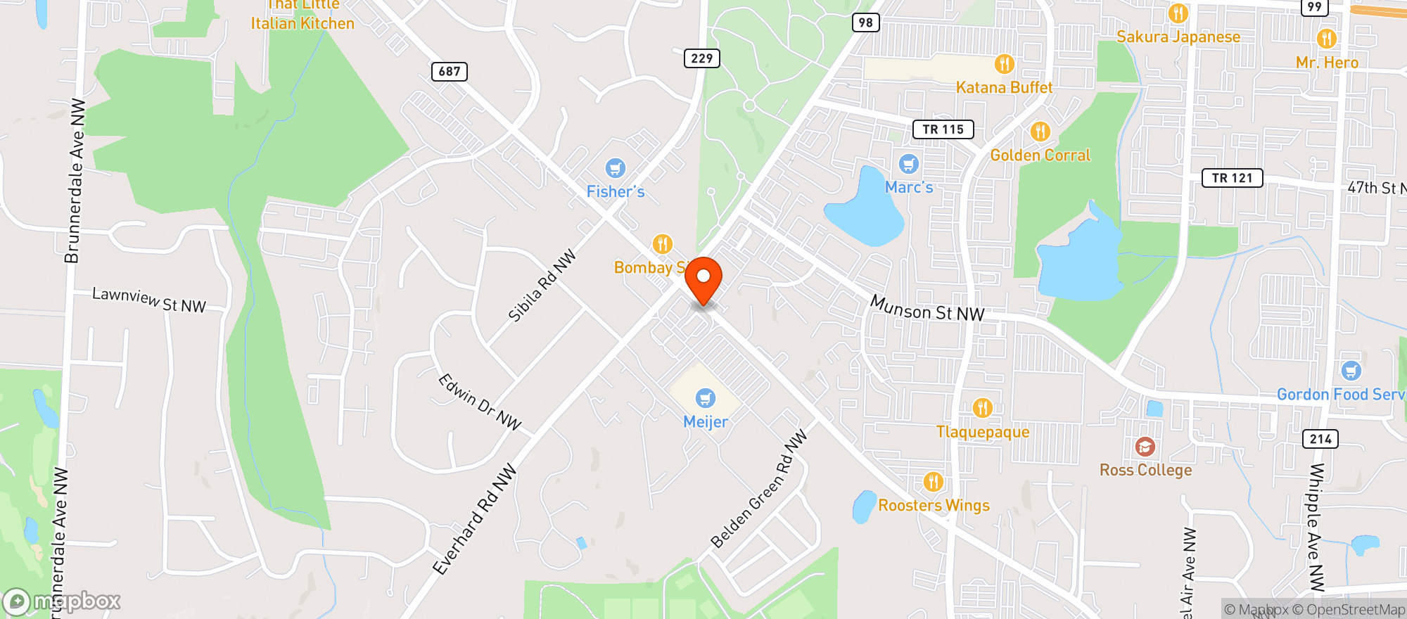 Map showing Meijer