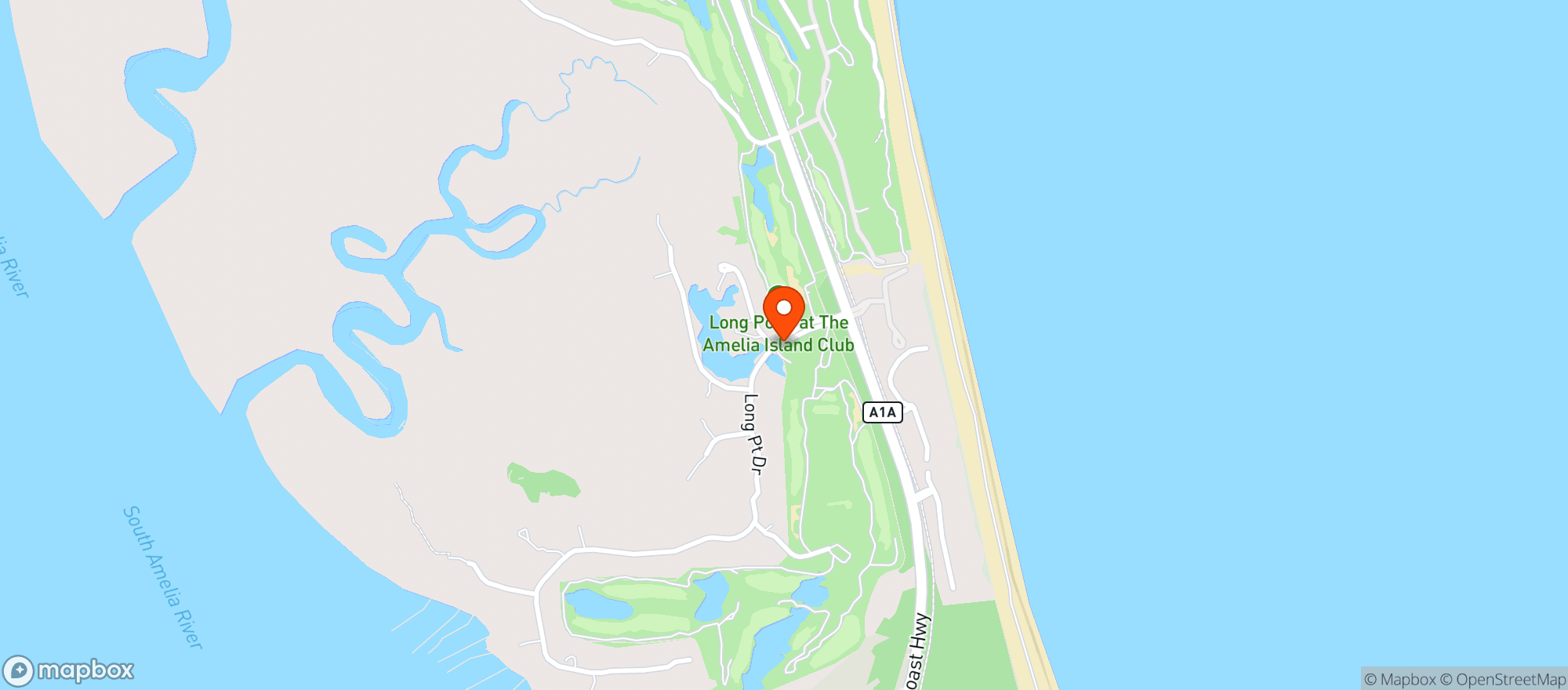 Map showing Long Point Golf Course