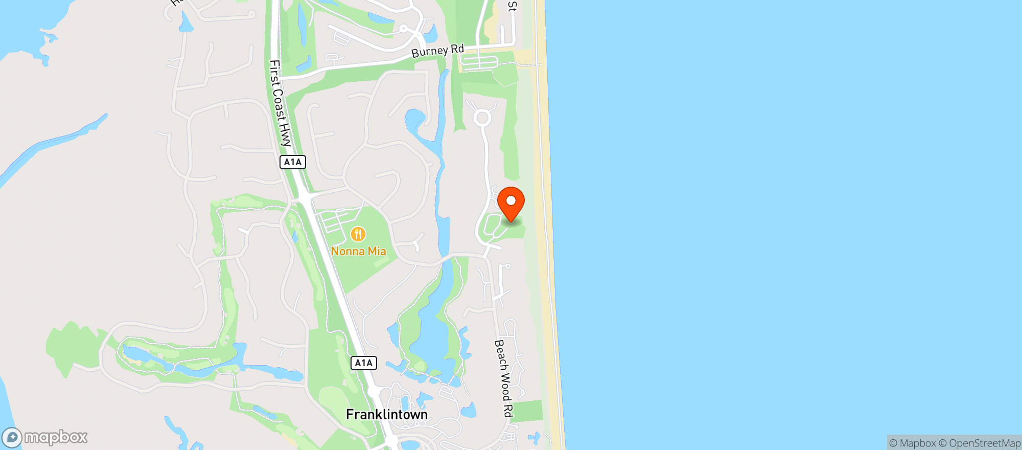Map showing Amelia Island Club