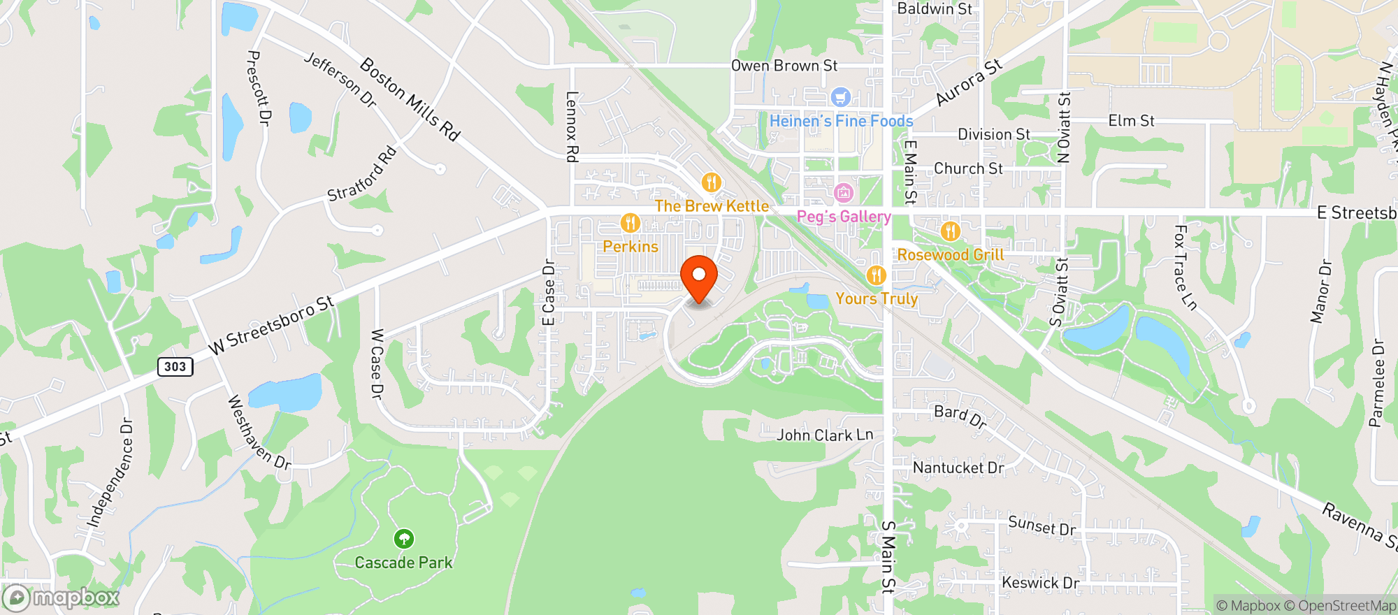 Map showing Green Valley Brewing Company