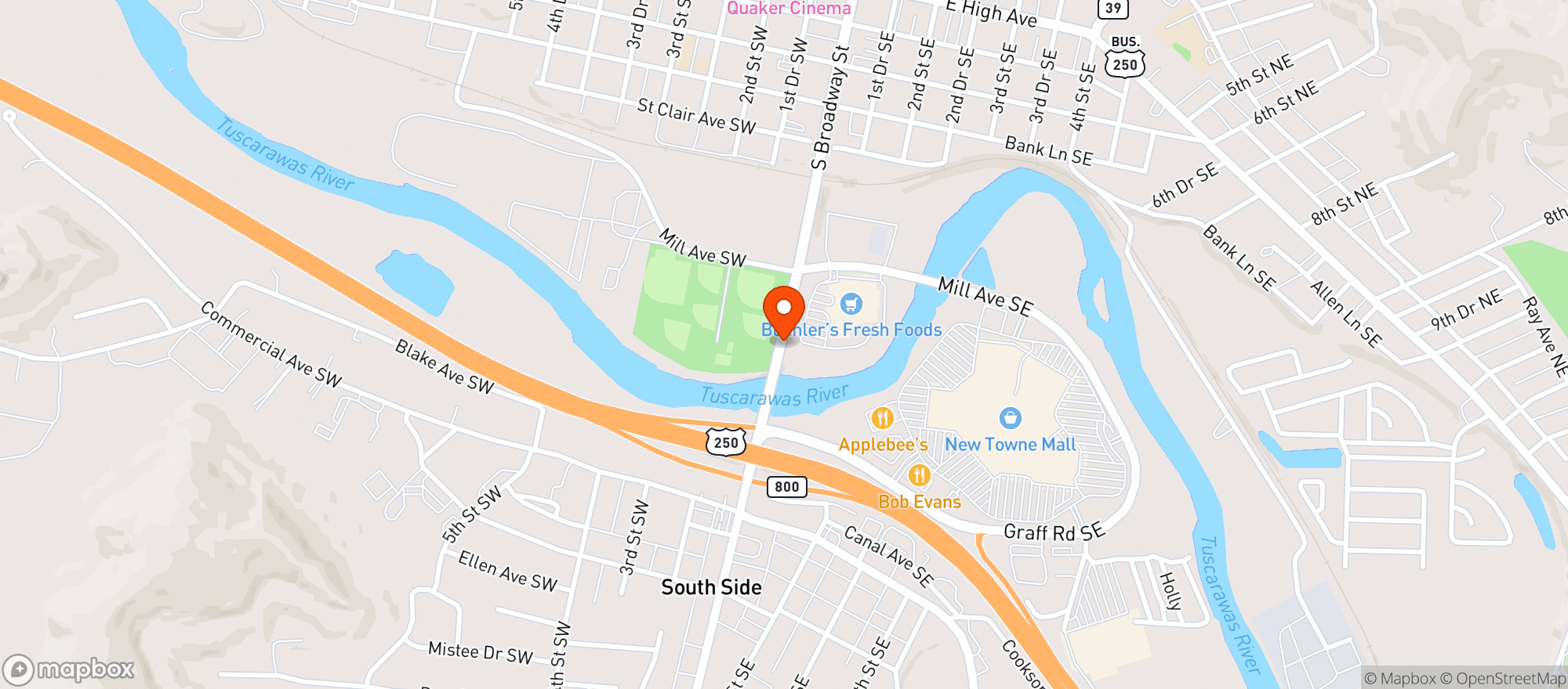 Map showing Buehlers Fresh Foods