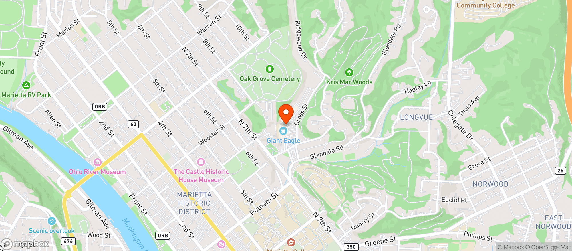 Map showing Giant Eagle