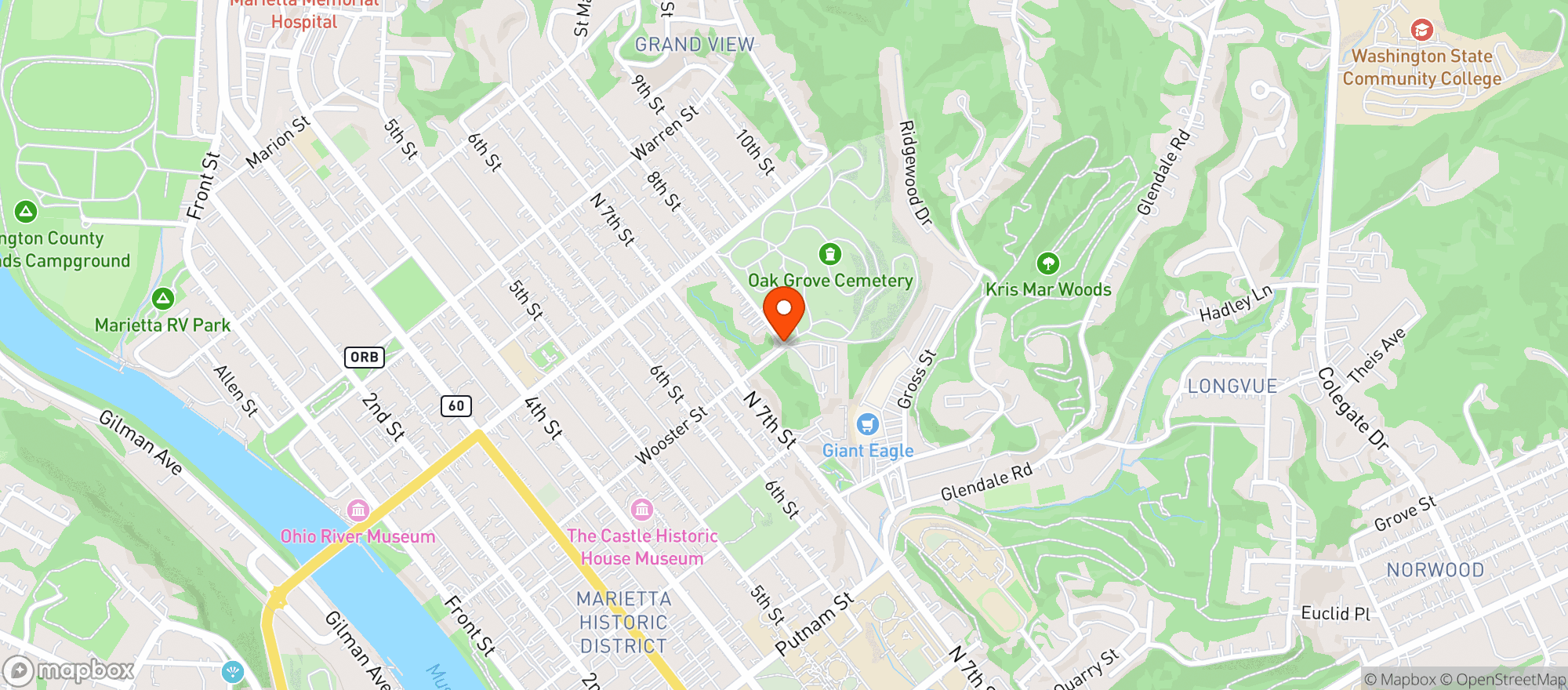 Map showing American Legion