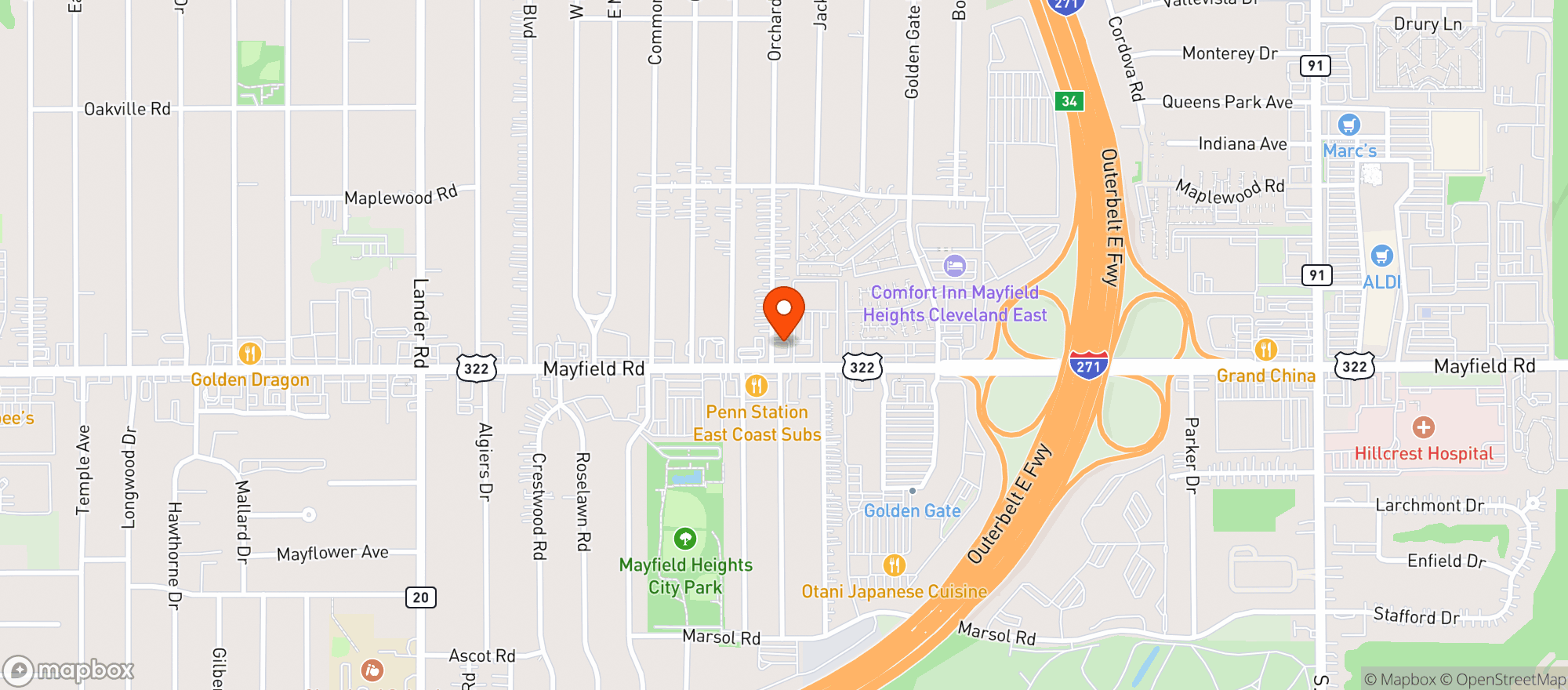 Map showing Vitamin Shoppe - Mayfield Heights