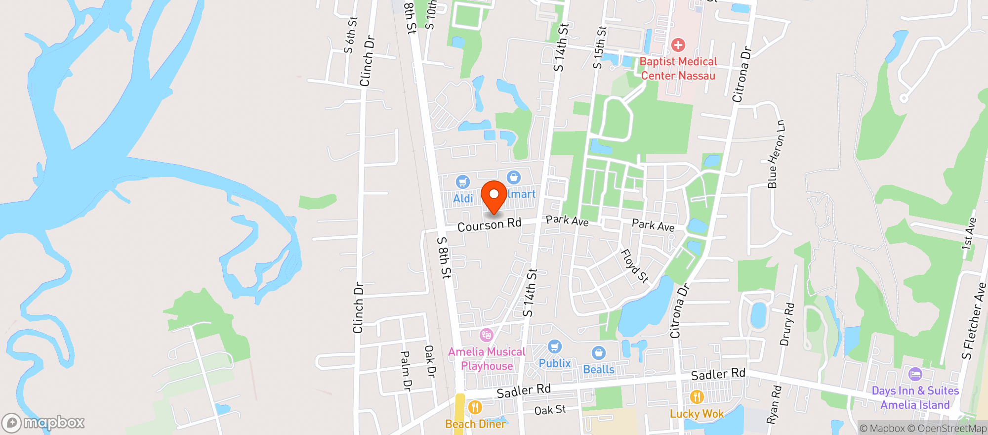 Map showing Nassau Health Foods