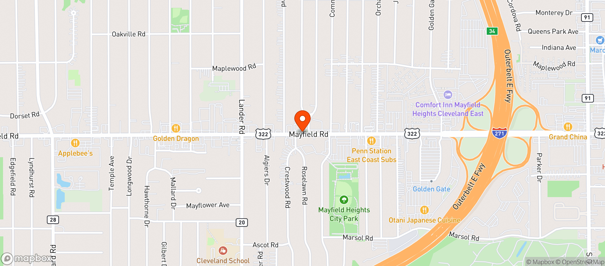 Map showing Golden Gate Beverage