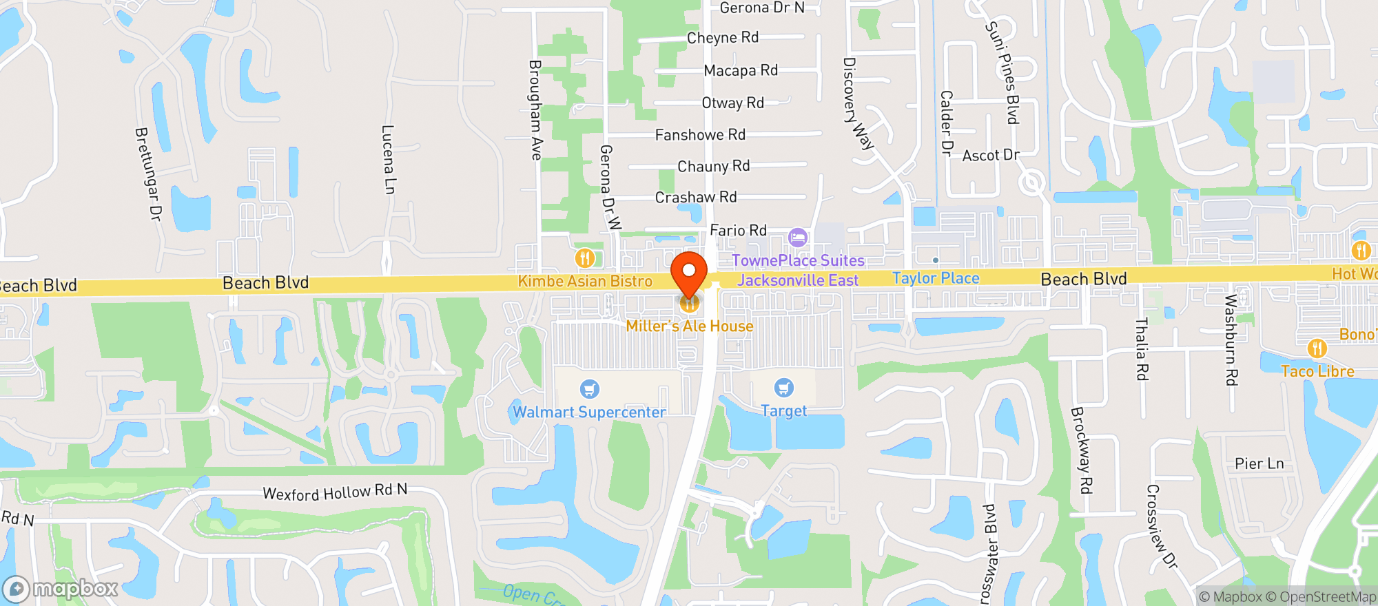 Map showing Millers Ale House