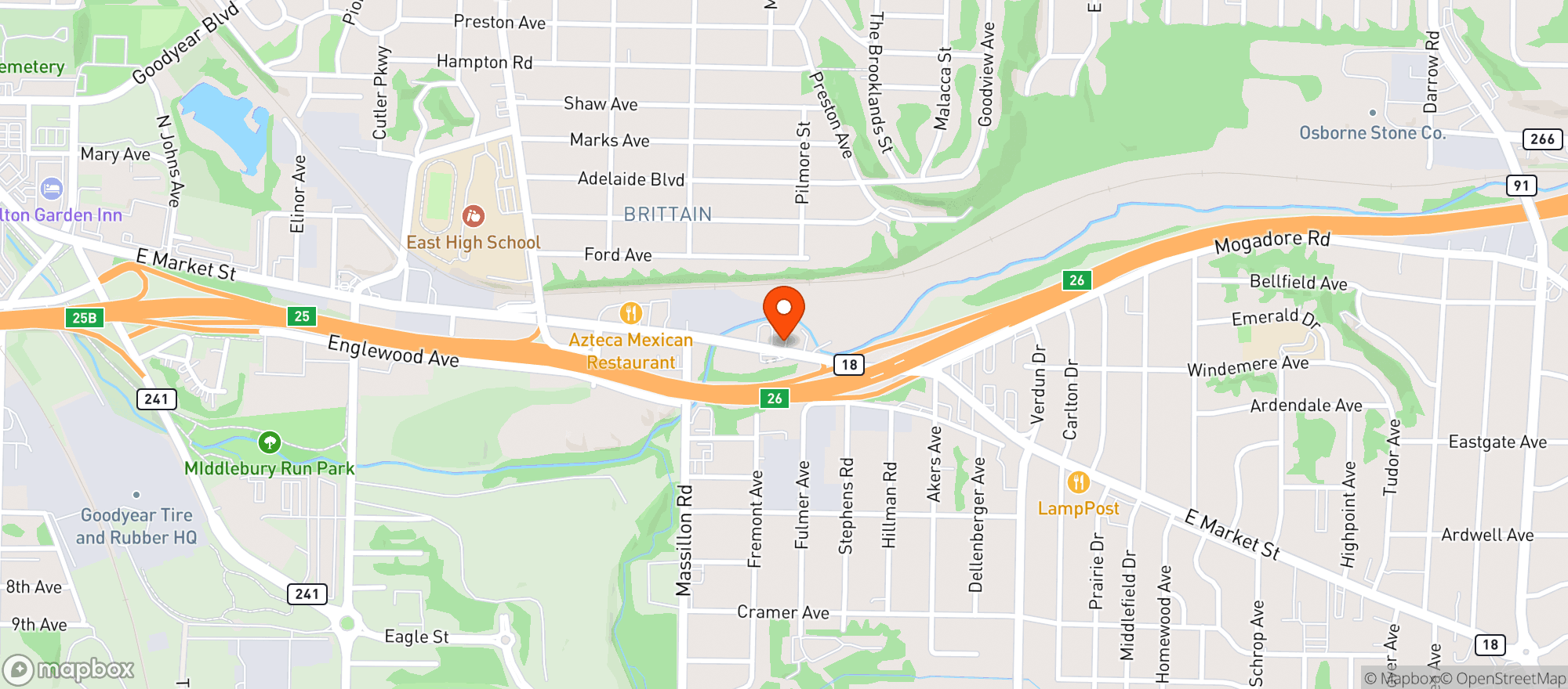 Map showing Papa Don's Pub