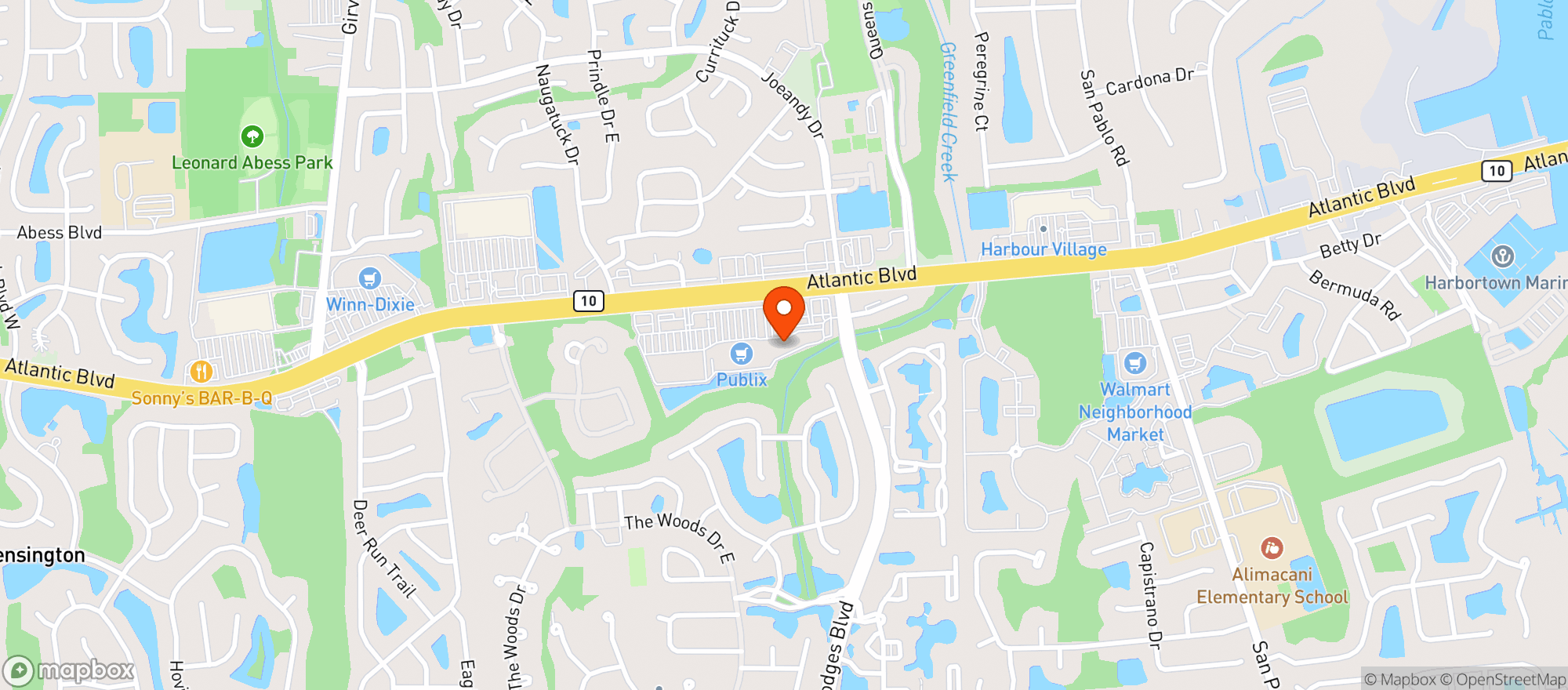 Map showing Publix