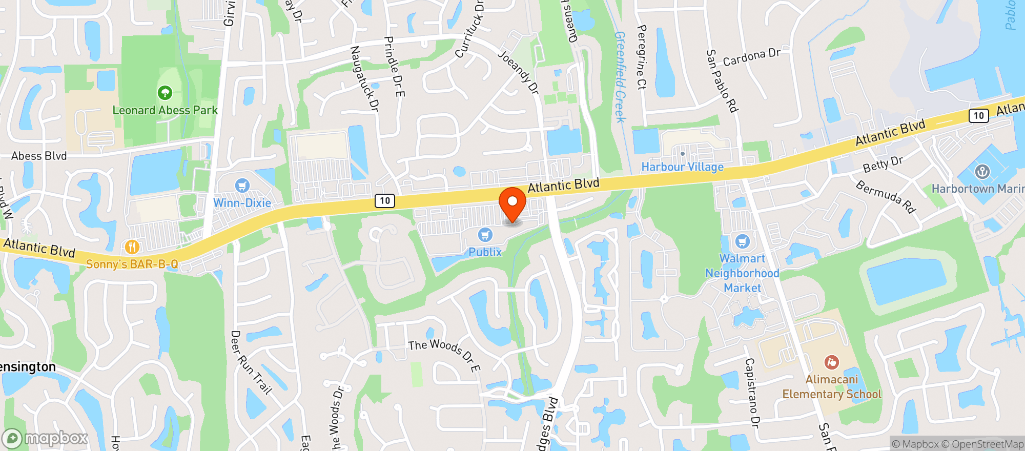 Map showing PUBLIX SUPER MARKET