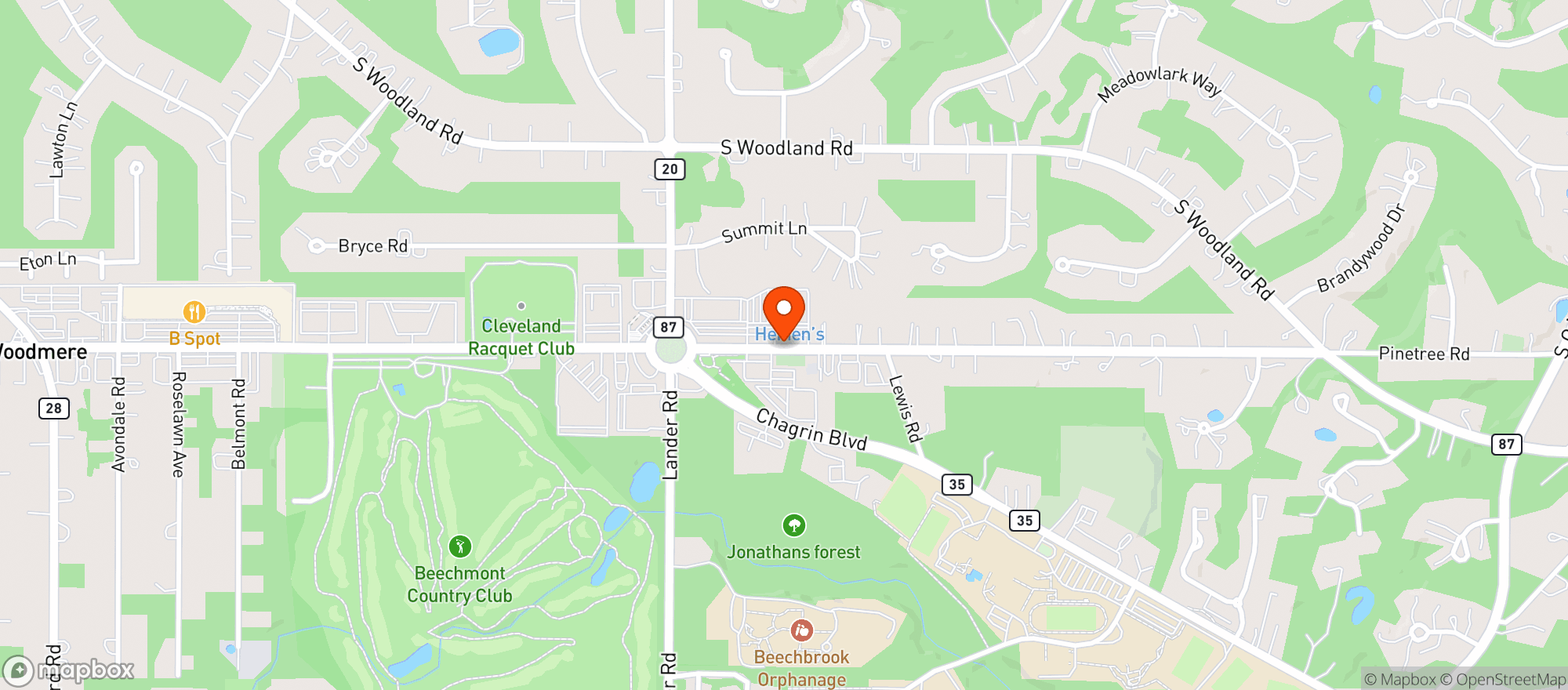 Map showing Heinens